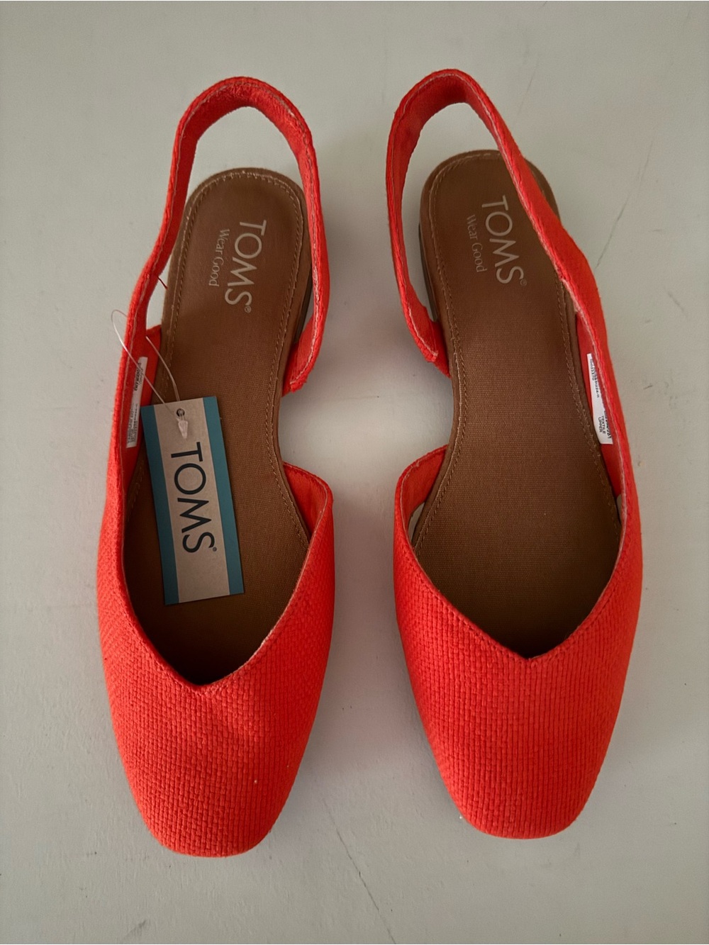 New-TOMS Women's orangeSlingback Flats